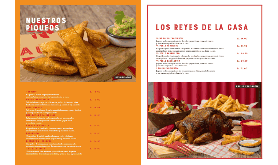 Excelencia menu — piqueos