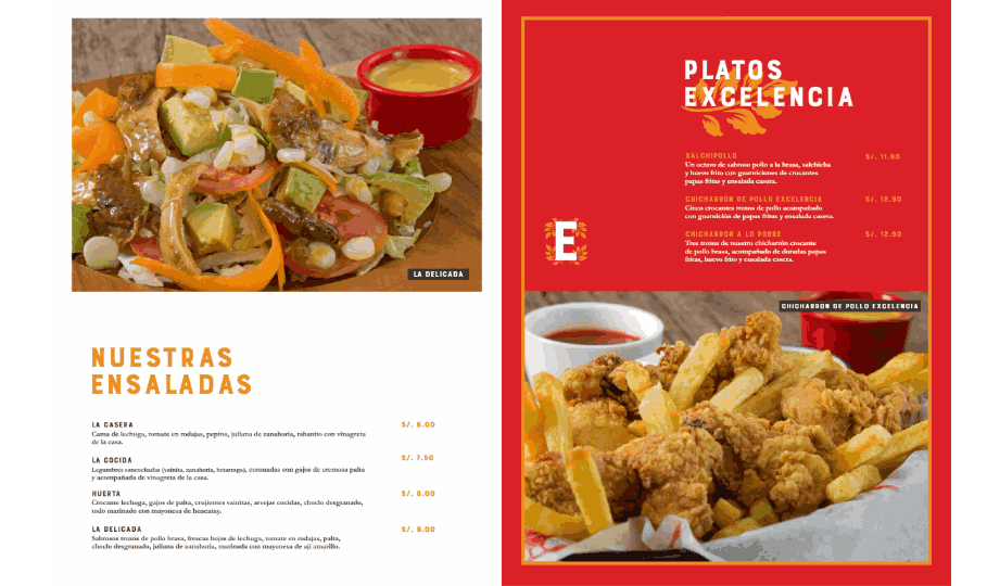 Excelencia menu — ensaladas